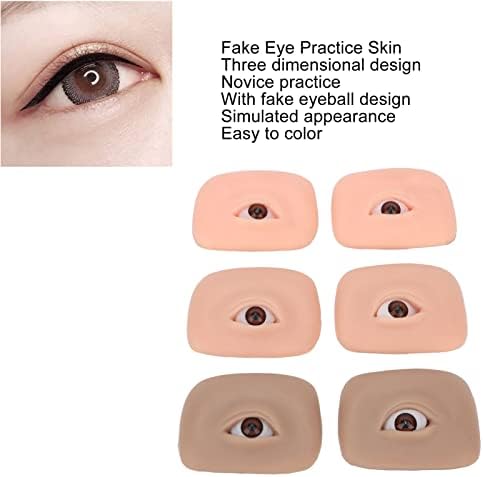 3 pares quadro de prática de maquiagem 3D, prática de maquiagem Face, Silicone Eye Practice Skin para
