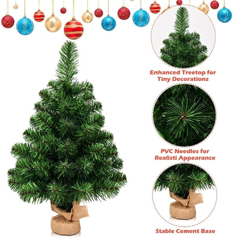 Jahh 2ft Artificial PVC Christmas Tree Season Decoration Home Decor