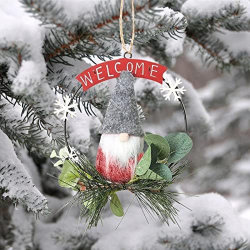 Hidrangea Fall Wreath Wreath Doll Tree Gnome Christmas Christmas Hanger Wreath Iron Decoração da porta de pingente