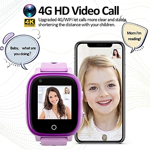 Okyuk 4G GPS Smartwatch para meninos Girls, IP67 Sport Sport Sport Smart Watch Phone para crianças, com