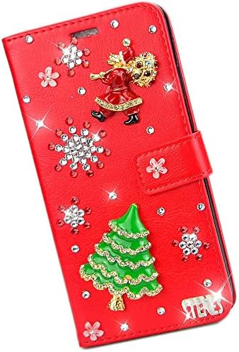 Caixa de carteira de cristal de arte de fada compatível com Samsung Galaxy A10E - Árvore de Natal de