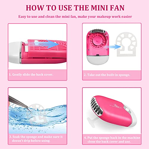 Toedo USB Fan Fan Mini Lash Secador de ventilador de mão de mão de mão de ar condicionado soprador com esponja