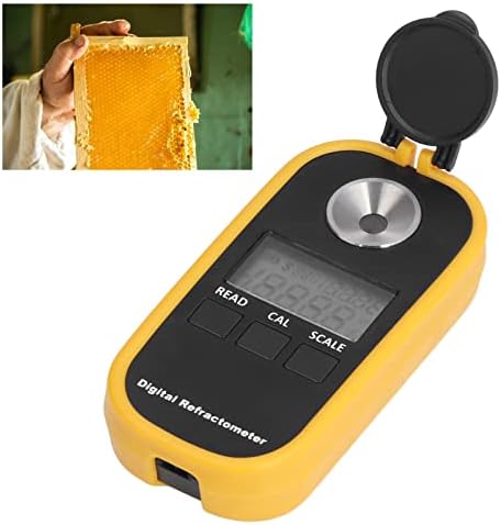Refratômetro de mel PLPLAAOO Para umidade de mel, refratômetro Brix com ATC, densitômetro de café digital,