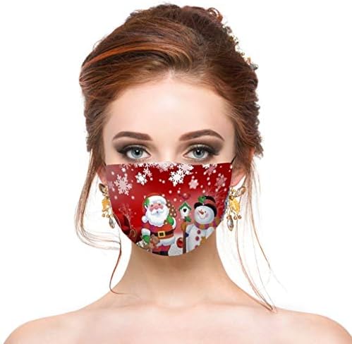 Atrise o Natal para mulheres cobertura de rosto, mulheres reutilizáveis ​​laváveis ​​no vento respirável