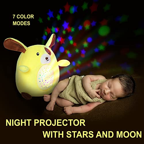 Star Lites Dream Puppy Baby Sleep Soother com 5 melodias e 7 luzes - Projeto de luz da luz da noite da