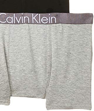 Calvin Klein Boys 2-Pack Metallic Logo Boxer Trunks, urze preta/cinza