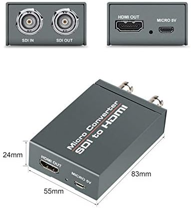 Ferrisa Micro Converter SDI para HDMI, 3G-SDI/HD-SDI/SD-SDI para HDMI Adaptador, SDI em HDMI Out