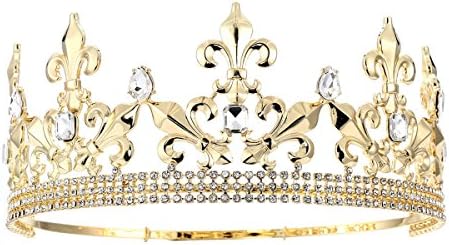 Coroa de Gold King Gold para homens Ajustável Coroa de Birthday Medieval Coroa de baile