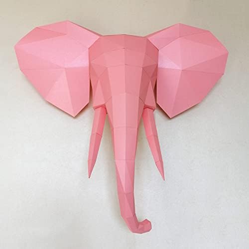 WLL-DP Cabeça de elefante Troféu geométrico de papel 3D Escultura de papel Diy Modelo de papel criativo