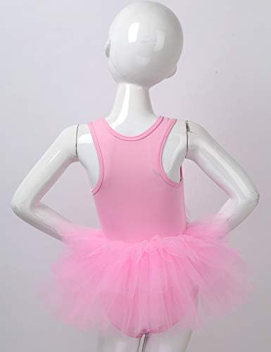 Yizyif Kids meninas sem mangas e fofo traje tutu tutu vestidos de balé de princesa dança collant