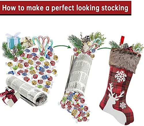 Wujomz Christmas meias, personalizadas 18 polegadas de Natal meias 2 pacote, grandes meias de Natal da