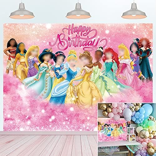 Cenário de princesa rosa para festa de aniversário Princesa fotografia Background Decorações de festa