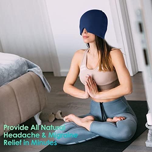 Cap de alívio da enxaqueca - chapéu de cabeça de gelo - terapia com dor de cabeça - forma de cabeça