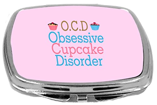 Rikki Knight O.C.D Design Compact Mirror, Transtorno obsessivo de cupcakes, 3 onças