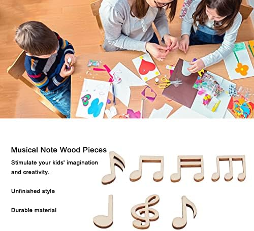 100 PCs note musical de madeira de madeira peças de madeira inacabada DIY fabricando telhas de madeira jogo