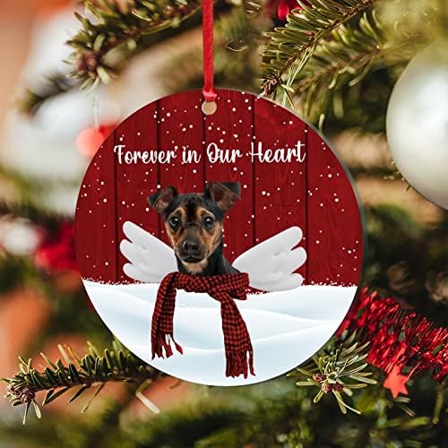 Evans1nism cão memorial natal acrílico Ornamento para sempre em nossa redonda de coração Cão Corgi Cão 3 polegadas