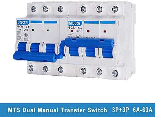 Werevu 1pcs 3p+3p interruptor de transferência manual MTS Dual Power Mini Interlig-Bock Circuits 400V AC