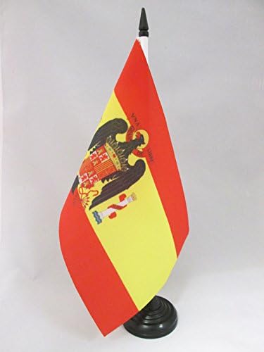 AZ Flag Espanha sob Franco 1945-1977 Bandeira da mesa 5 '' x 8 '' - Francoista bandeira da mesa espanhola