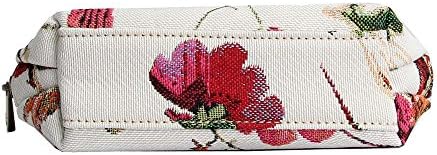 Signare tapeçaria bolsa de maquiagem de higiene pessoal para mulheres com beija -flor e design