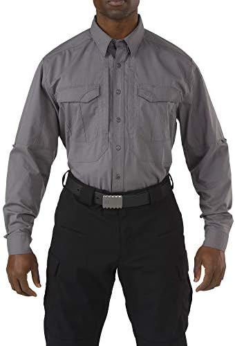 5.11 Camisa de manga longa masculina tática masculina, tecido elástico flex-tac, acabamento teflon, estilo 72399