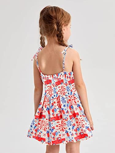TKRIA 4 de julho para criança vestido roupas de vestido de verão roupas de verão vestidos de bandeira americana