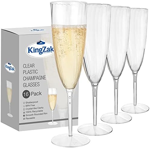 Lillian Tablesettings Premium Champagne Flautes 6 oz. Óculos descartáveis ​​de plástico dura clara - 16