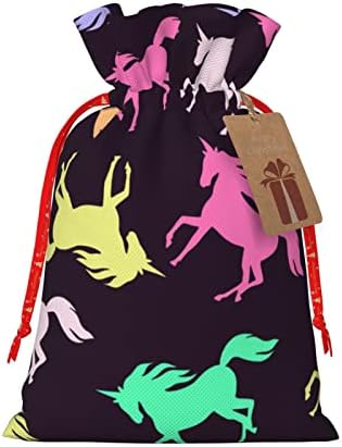 Sacos de presentes de natal de traços de natal arco-índic-unicorn apresenta sacos de embalagem sacos