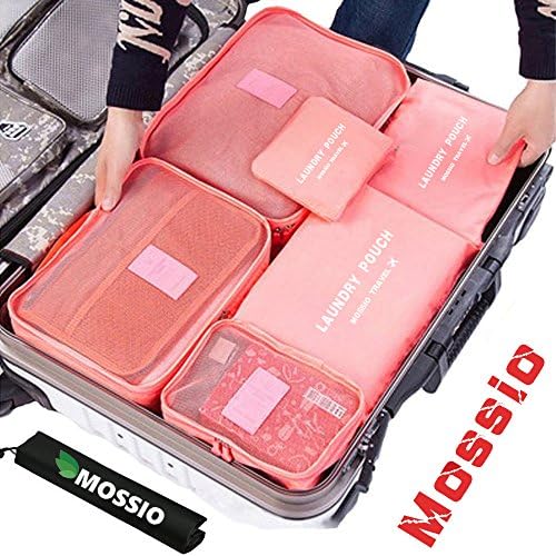 Mossio 7 Set Packing Cubes With Shoe Bag - Organizador de bagagem de viagem de compressão
