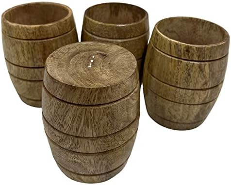 Colecionibleblesbuy madeira em forma de barril caneca caneca de café caneca pequena viagens de camping