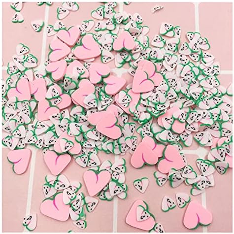 Shukele niantu109 50g de desenho animado fofo rosa coração pêssego pêssego polímero aspers para artesanato, fabricando acessórios de decoração de lama de cristal de cristal diy presente