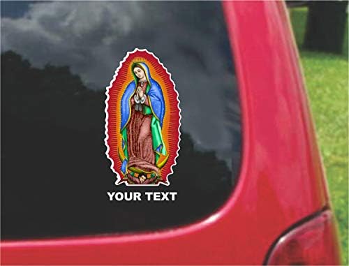 Adesivo de decalque Virgin Nossa Senhora de Guadalupe com texto personalizado em cores/prova meteorológica.