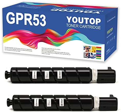 YouTop Remanufaturado 2 Pacote GPR-53 GPR53 Substituição do cartucho de toner preto para o Imagerunner Advance C3325,