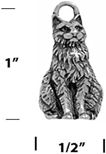 Charme de gato prata esterlina, jóias de gato sentado, jóias de animais de estimação, jóias de gato