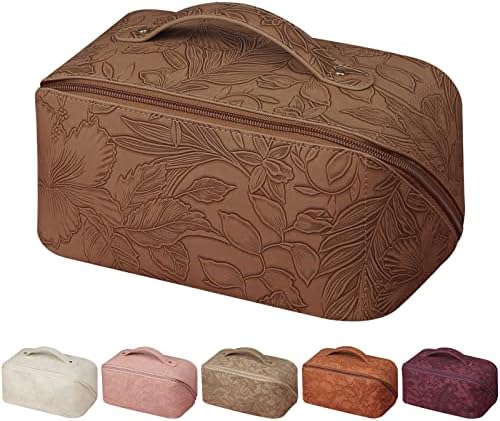 Bolsa de maquiagem Goldorange Saco de cosméticos Floral Bag de design de abertura grande com