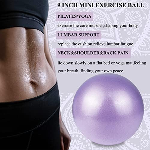 Fyourh Pilates Ball 9 polegadas com bomba 5,2oz para exercícios de exercícios em casa fisioterapia