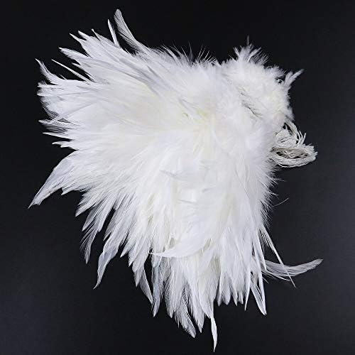 1000pcs de galinha branca penas galo de 4-6 polegadas para artesanato roupas de vestuário de vestuário de roupas