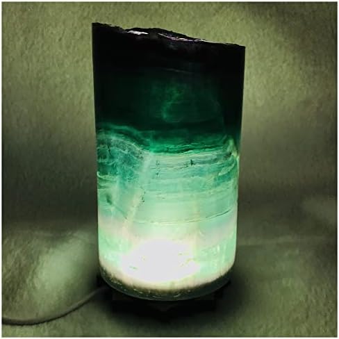 Rainbow Fluorite Lâmpada de Lâmpada de Lâmpada de Lâmpada Mineral Jóias Casal Romático Lâmpada de Pedra
