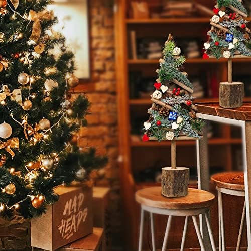 Swthony 21,5 polegadas Mini árvore de Natal - Árvore de Natal Top Artificial Table Top com folhas