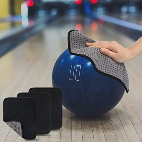 Toalha de bola de boliche anglecai 3 pacote, 10 × 8 polegadas Microfiber Bowling Ball Cleanner