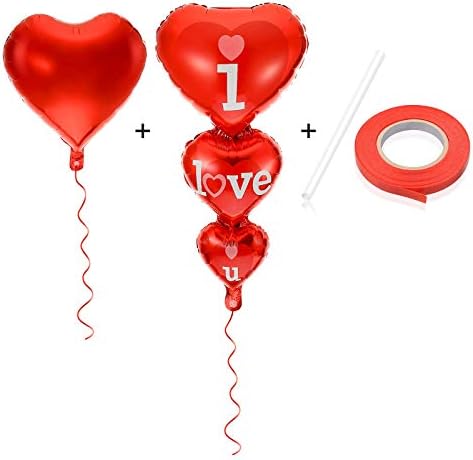 20 + 2 Eu te amo balões - Helium Supported - Love Balloons - Decorações do dia dos namorados e ideia de presente