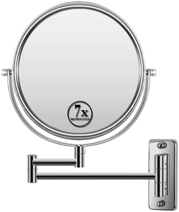 Espelho de maquiagem montado em Kacuozx, espelho de vaidade extensível, espelho lateral duplo 1x