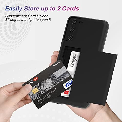 Caixa da carteira Kswous compatível com Samsung Galaxy S22 5G com protetor de tela de 2 pacote,