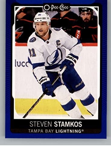 2021-22 O-PEE-Chee Blue Border 6 Steven Stamkos Tampa Bay Lightning NHL Hockey Trading Card