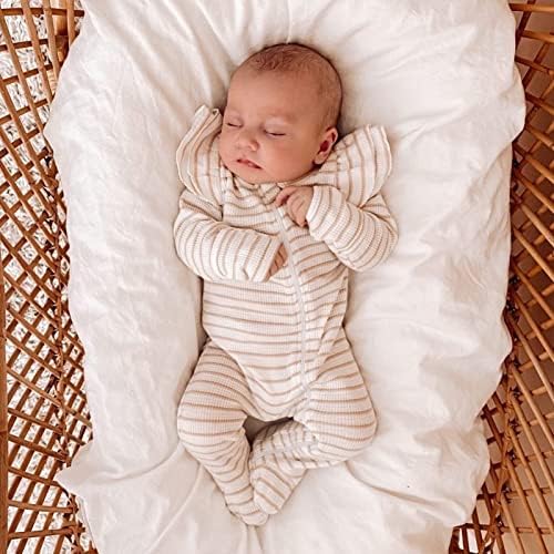 Recém -nascidos Roupas de menina baby Baby Sleeper Zipper Footie Romper Playshit com roupa de cabeça