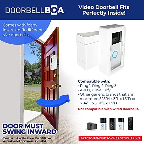 Doorbellboa Anti-roubo de video campainha montagem da porta, sem ferramentas ou instalação, monta com segurança