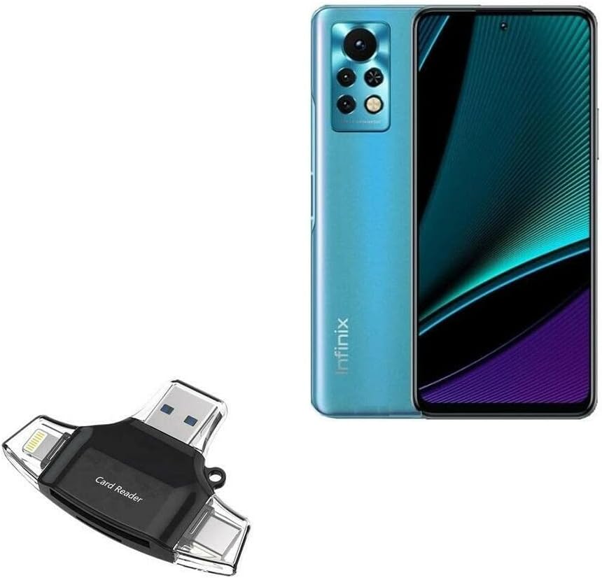 BOXWAVE SMART GADGET Compatível com Infinix Note 11s - AllReader SD Card Reader, MicroSD Card Reader