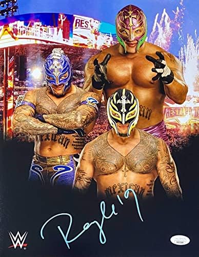 WWE exclusivo Rey Mysterio assinado autografado 11x14 foto JSA 3 Blue claro - fotos de luta livre