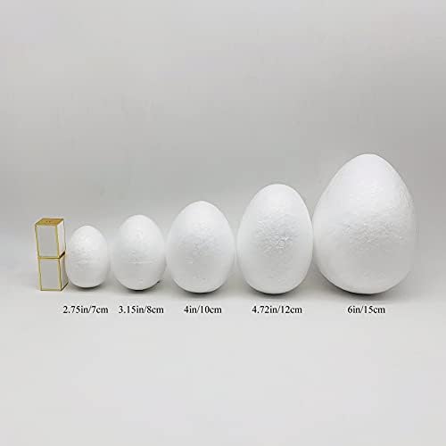 Ovos de espuma Crafjie 12pcs 4,72 polegadas de polegada de artesanato branco ovos lisos para a primavera Halloween