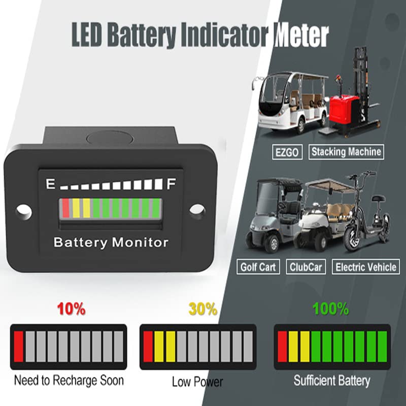 6 tensões em um monitor de bateria à prova d'água Monitor de bateria Medidor de voltímetro Indicador