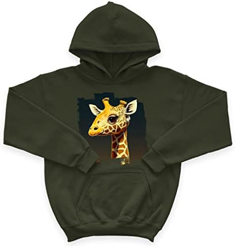Giraffe Face Kids 'Sponge Fleece Hoodie - Animal Print Kids' Hoodie - Hoodie de desenho animado para
